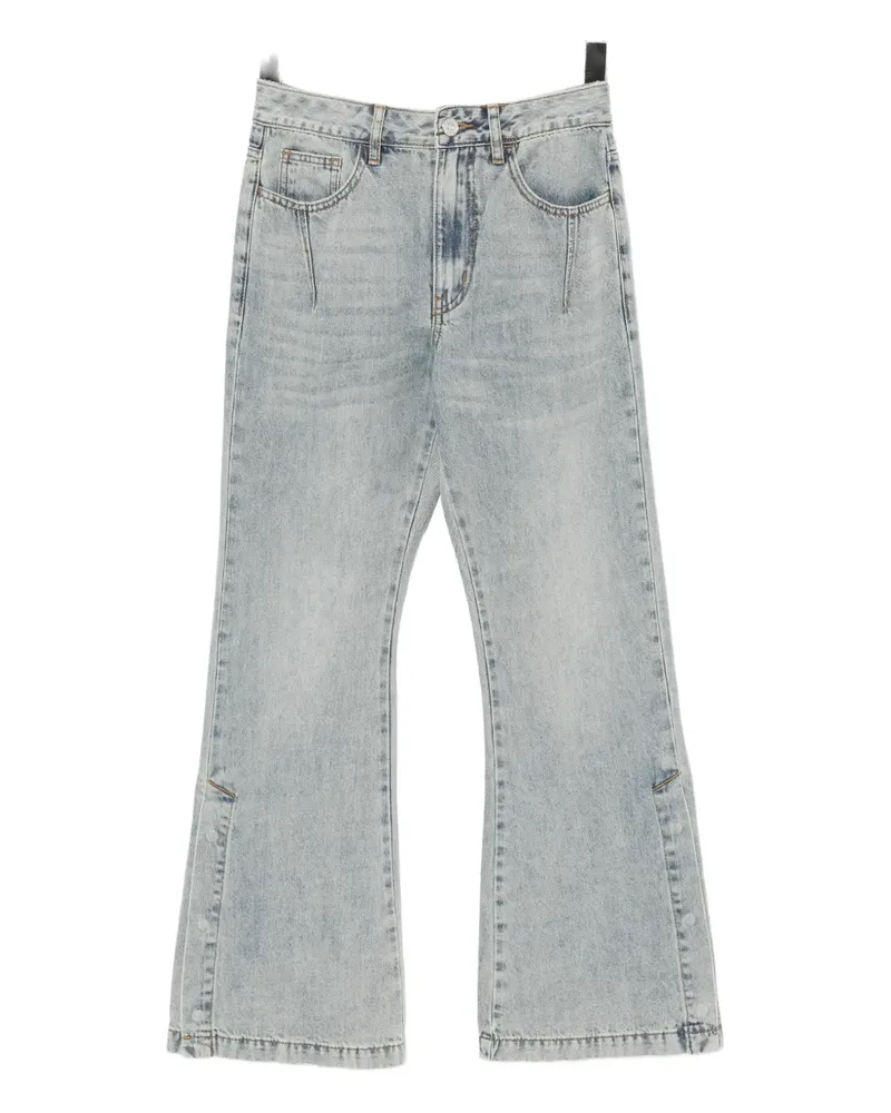 b+ab Bootcut-Jeans mit geknöpftem Saum - Blau Blau