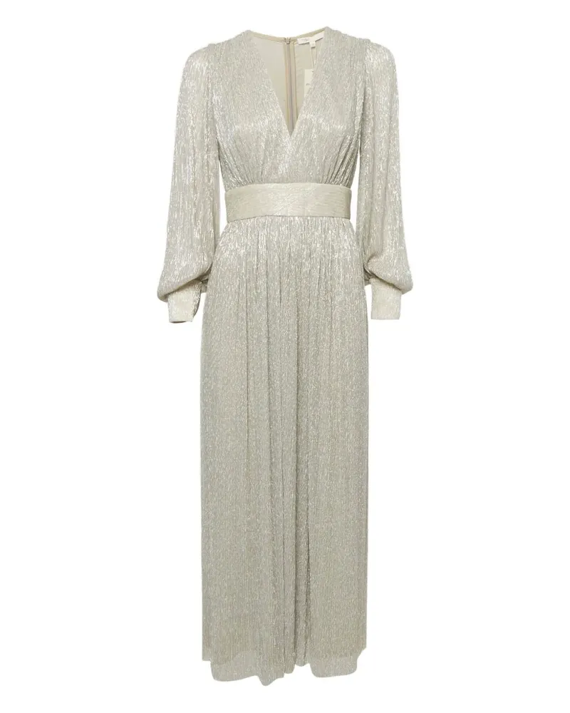 Maje Faltenkleid mit Lurex-Detail - Grau Grau