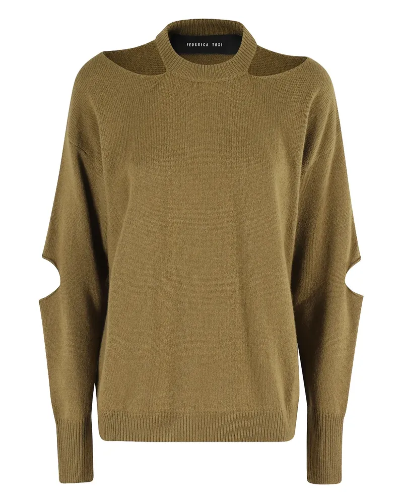Federica Tosi Pullover mit Cut-Outs - Grün Grün