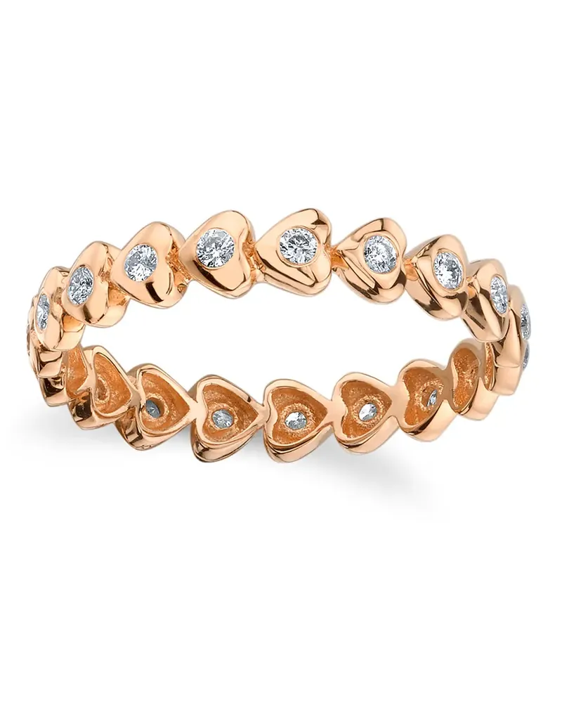 SHAY 18kt Rotgold-Memoire-Ring mit Herzen - Rosa Rosa