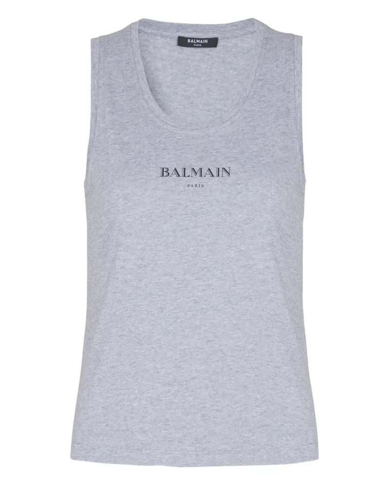 Balmain Oberteil mit Logo-Print - Grau Grau
