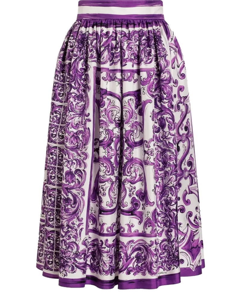 Dolce & Gabbana Midirock aus Seide - Weiß Weiß