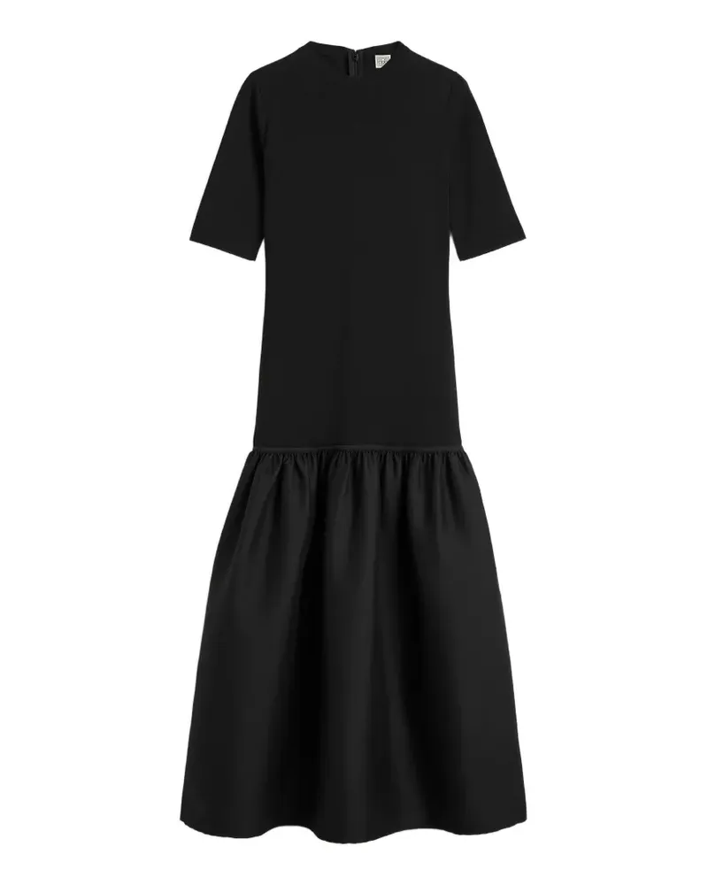 Totême Twinflower Midikleid - Schwarz Schwarz