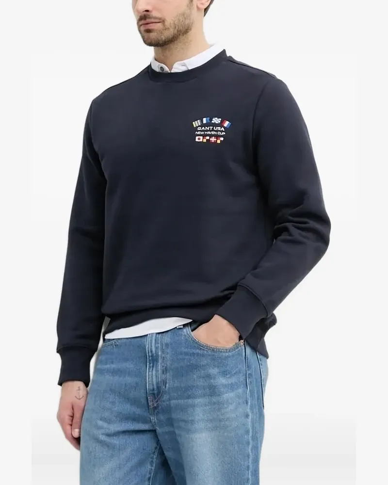 Gant Sweatshirt mit Flaggenverzierung - Blau Blau