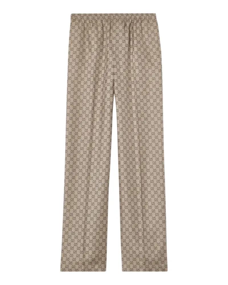 Gucci GG Supreme silk-twill trousers - Nude Nude