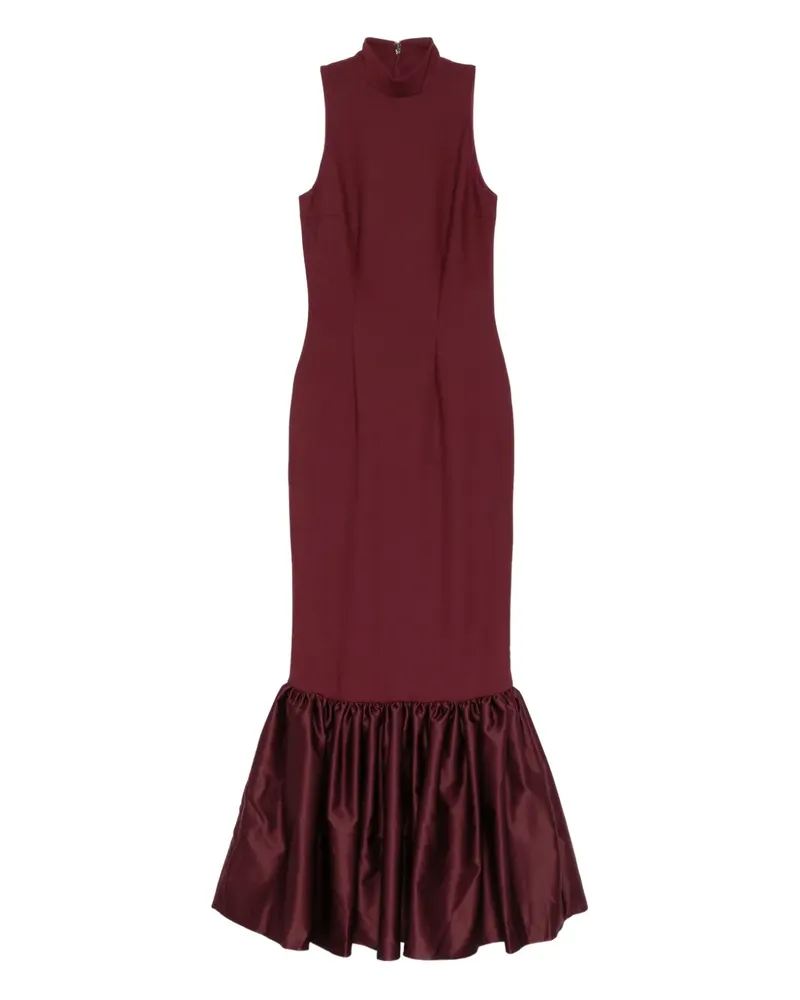 ROTATE Birger Christensen Maxikleid mit Rüschen Rot