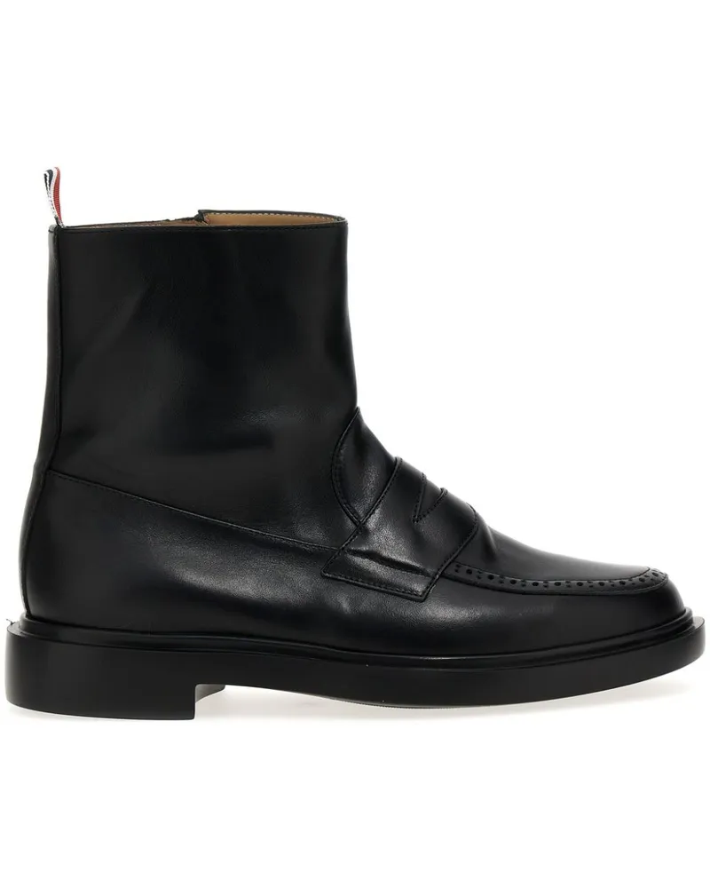 Thom Browne Stiefel mit Stegverzierung - Schwarz Schwarz