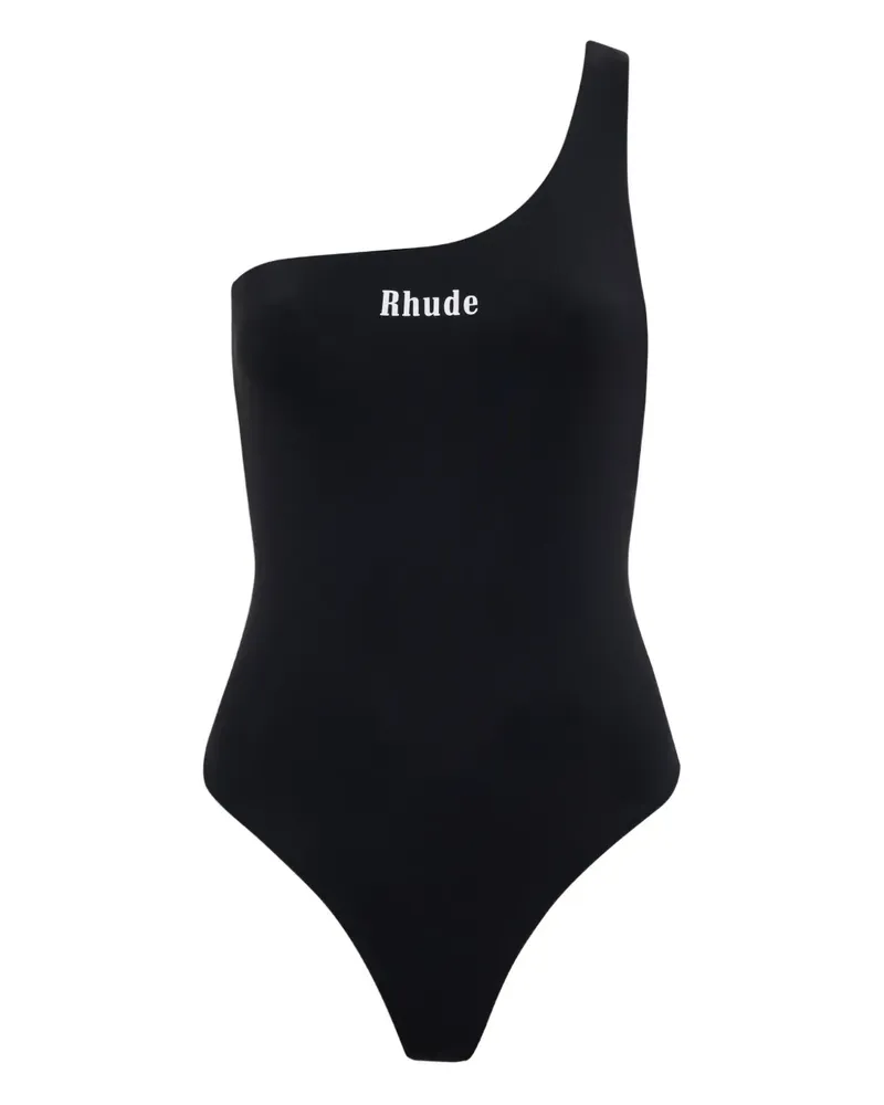 RHUDE Einschultriger Badeanzug - Schwarz Schwarz
