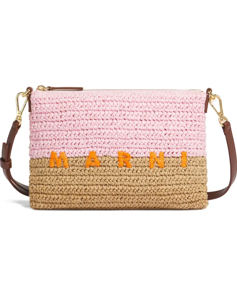 Marni zip closure logo mini bag - Rosa Rosa