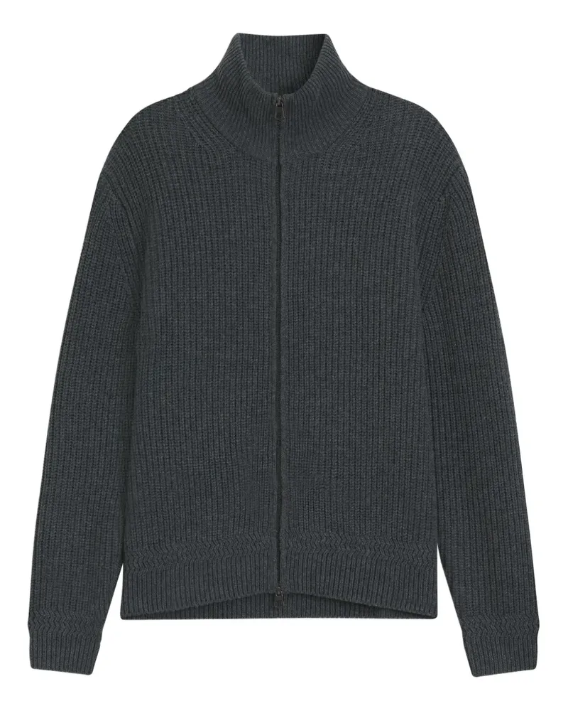 HUGO BOSS Gerippter Cardigan mit Reißverschluss - Grau Grau