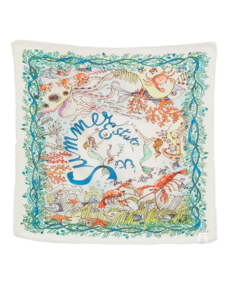 Faliero Sarti x Paolo Fiumi Little Summer Schal mit Print - Nude Nude