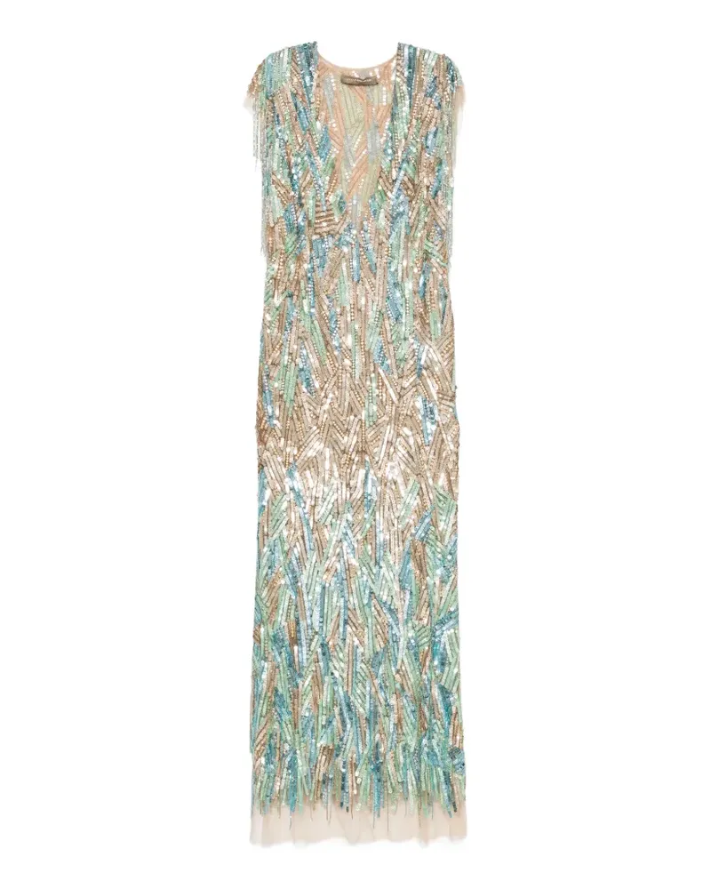 Simona Corsellini Kleid mit Pailletten - Blau Blau