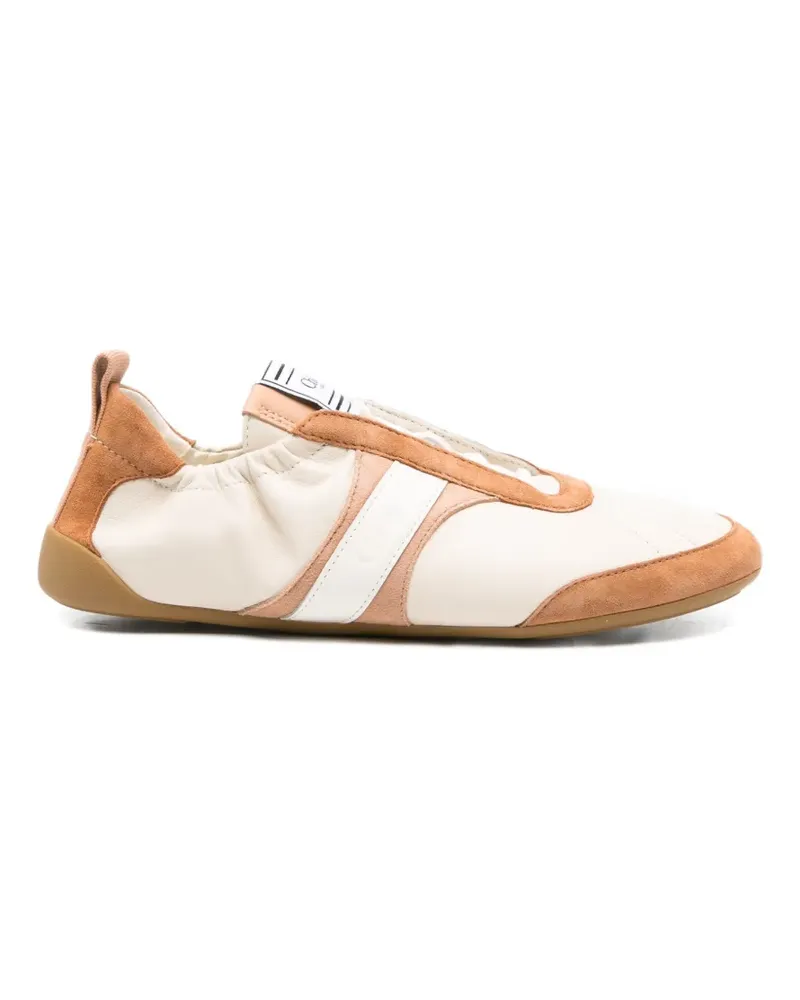 Chloé Kick logo-engraved sneakers - Nude Nude