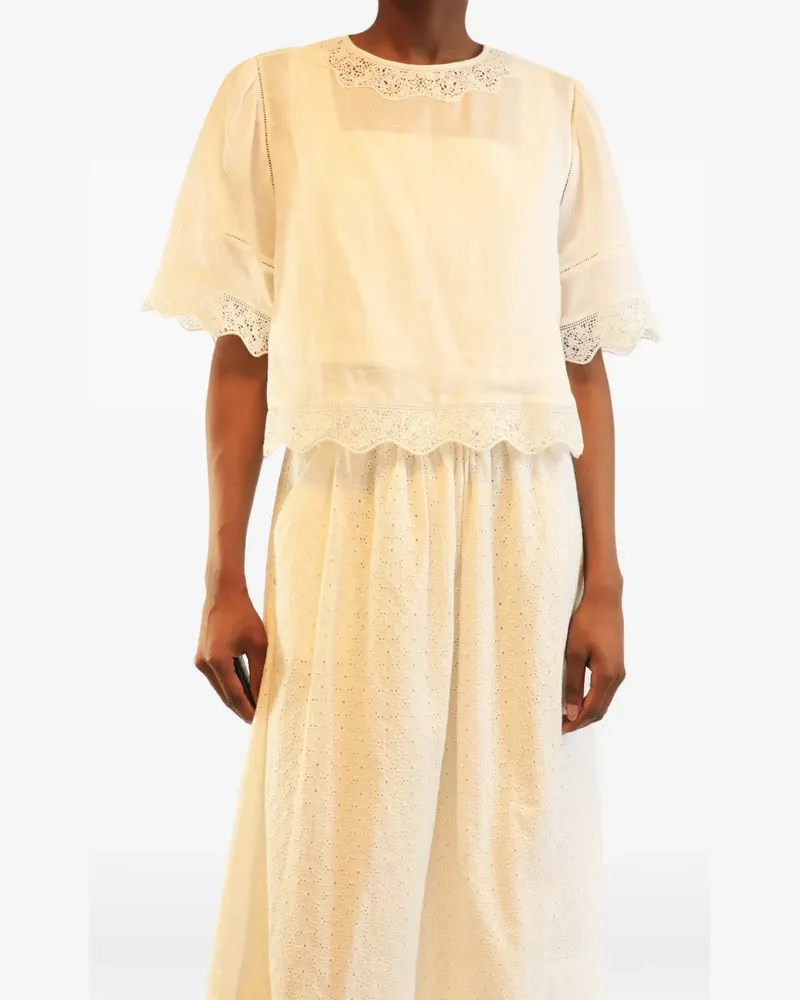 Frame Denim broderie ramie top - Nude Nude