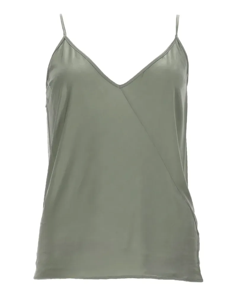 Rick Owens Lilies asymmetric-seam V-neck top - Grau Grau