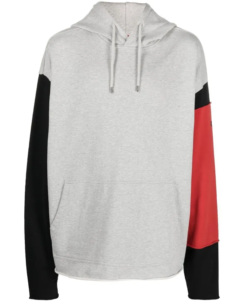 FourTwoFour on Fairfax Hoodie in Colour-Block-Optik Grau