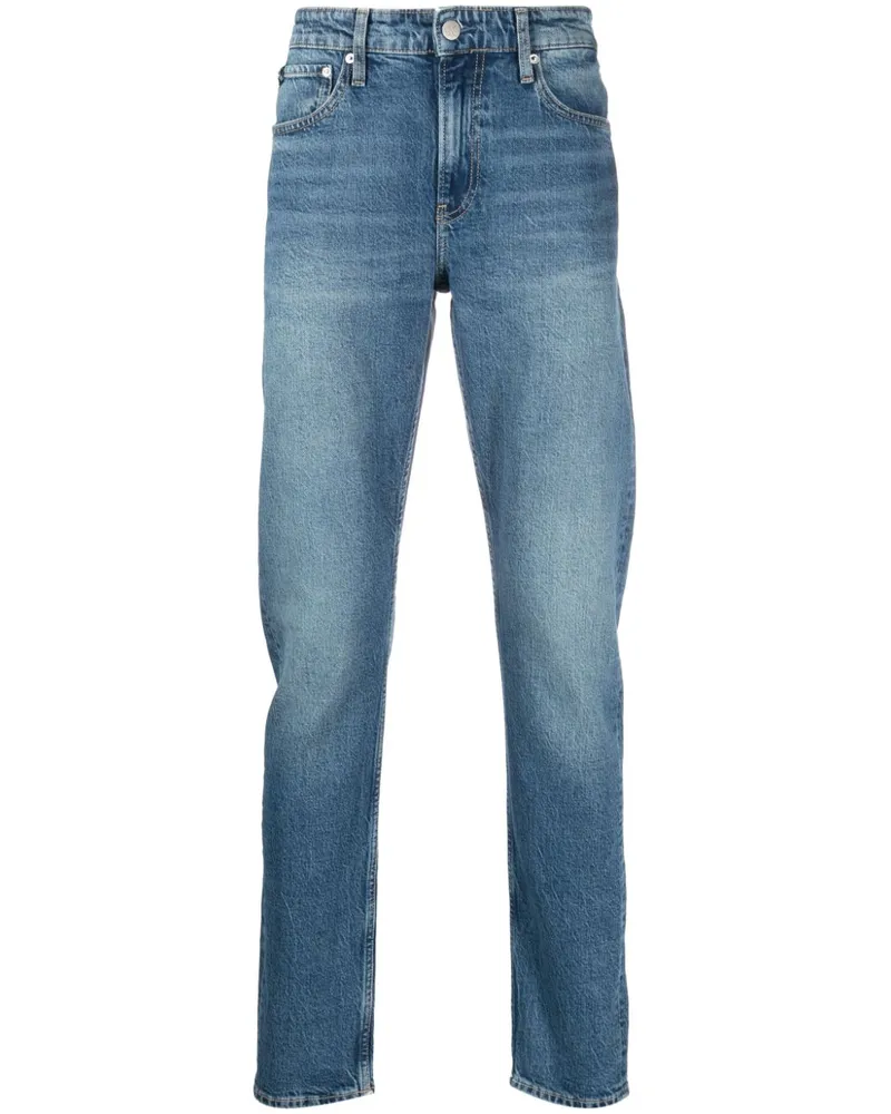 Calvin Klein Slim-Fit-Jeans mit Logo-Patch - Blau Blau