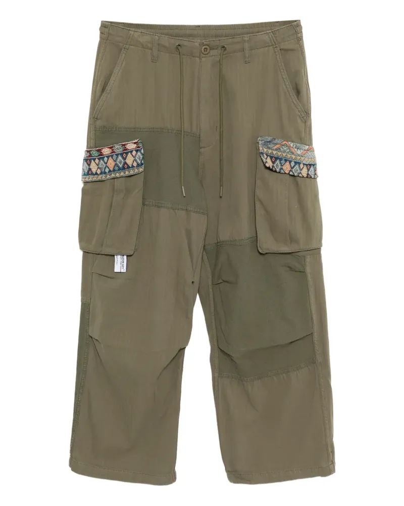 Musium Div. Cargohose im Patchwork-Look - Grün Grün