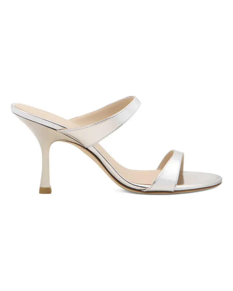 Stuart Weitzman Nudist Pantoletten mit zwei Riemen - Silber Silber