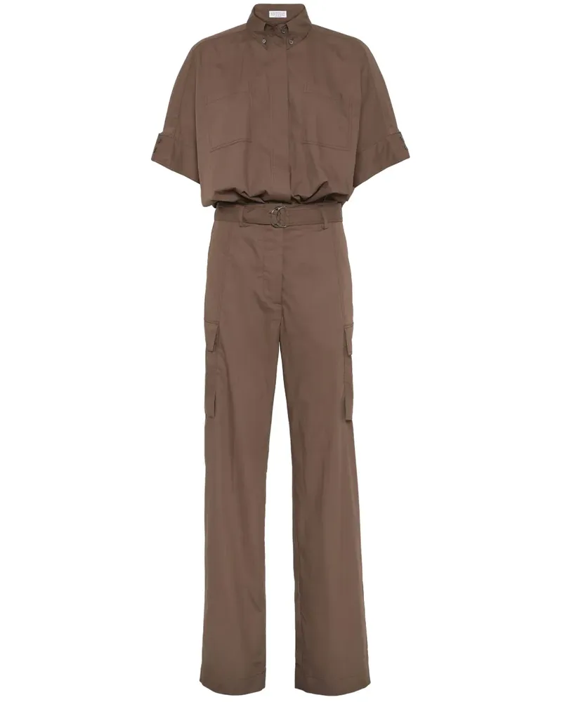 Brunello Cucinelli Jumpsuit aus Popeline - Braun Braun