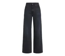 Cinch Wide-Leg-Jeans - Blau