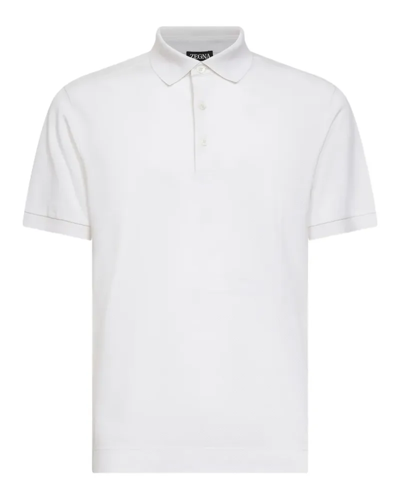Ermenegildo Zegna ribbed collar polo shirt - Weiß Weiß