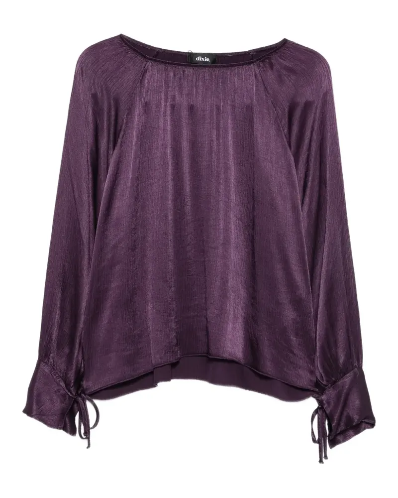 Dixie Oberteil in Knitteroptik mit Bindebündchen - Violett Violett