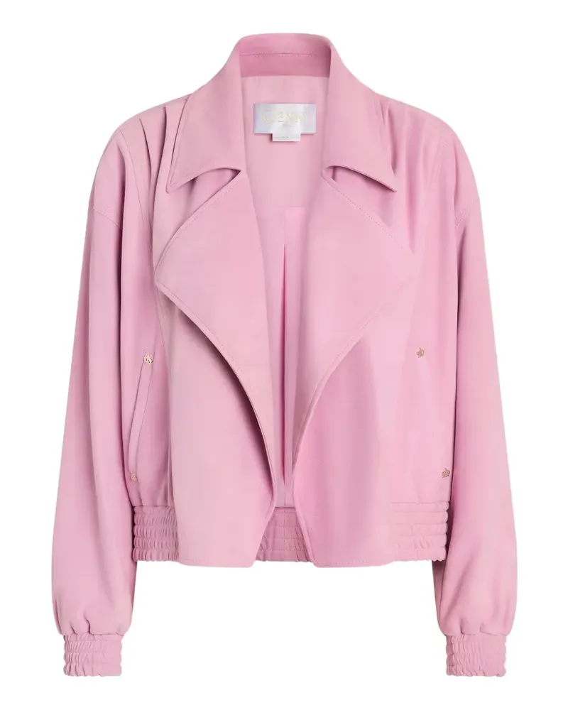 Genny shirred-trim notched-lapel jacket - Rosa Rosa