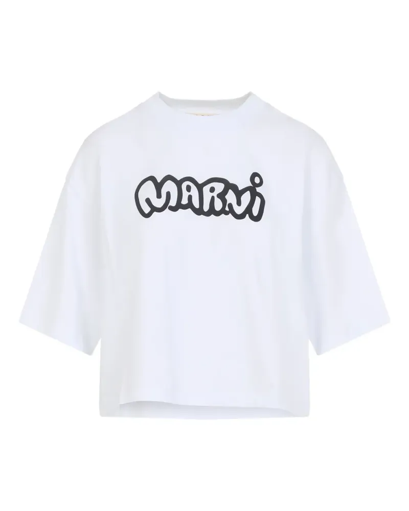 Marni T-Shirt mit Logo - Weiß Weiß