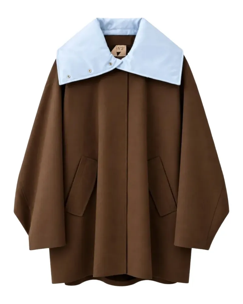 N° 21 oversized-collar coat - Braun Braun