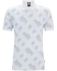 HUGO BOSS Poloshirt mit Monogrammmuster Weiß