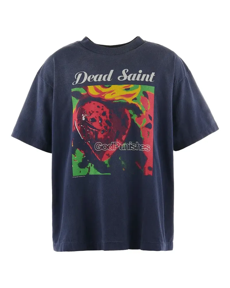 SAINT MXXXXXX T-Shirt mit grafischem Print - Blau Blau