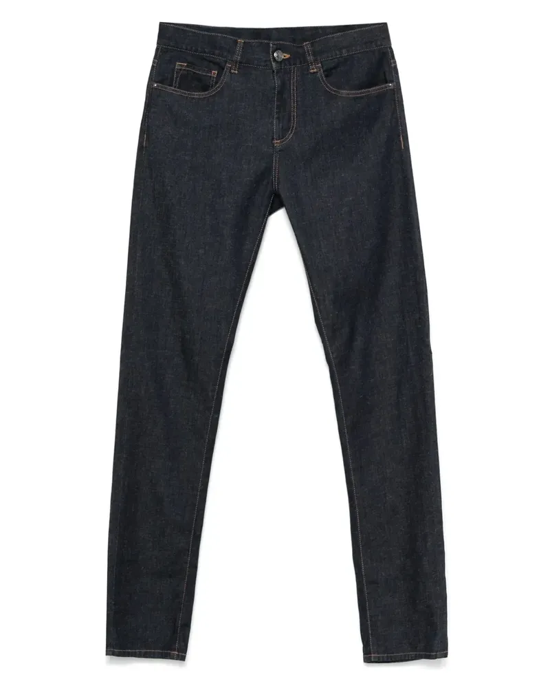 Canali Schmale Jeans - Blau Blau