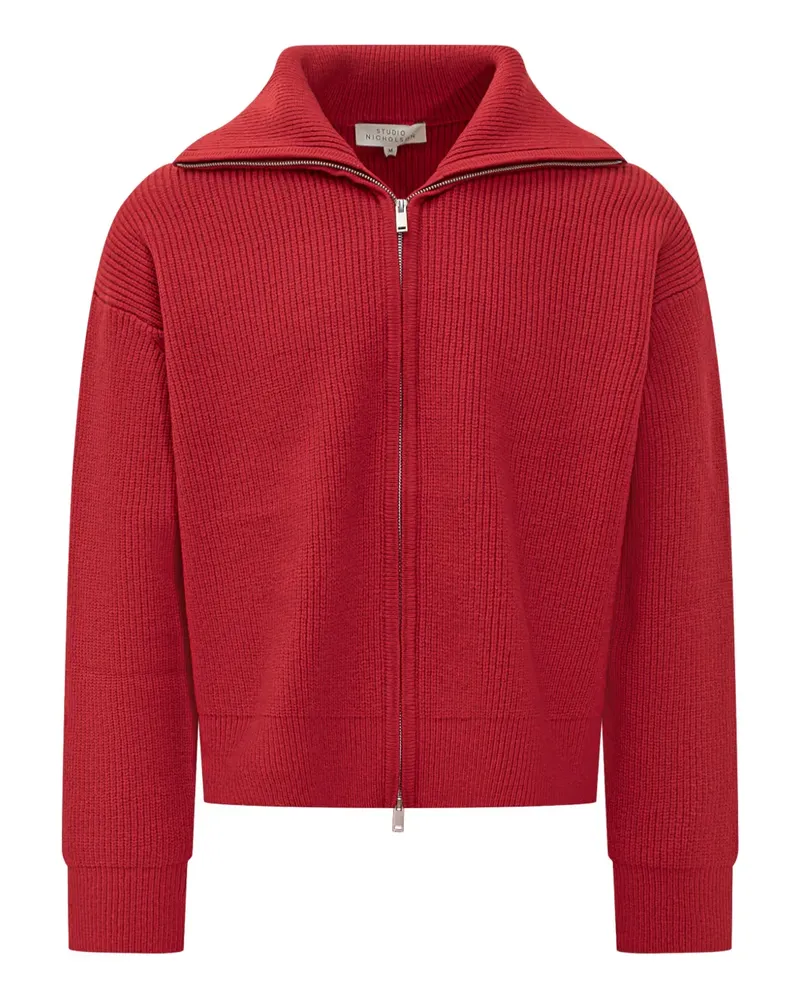 Studio Nicholson rib zip cardigan - Rot Rot