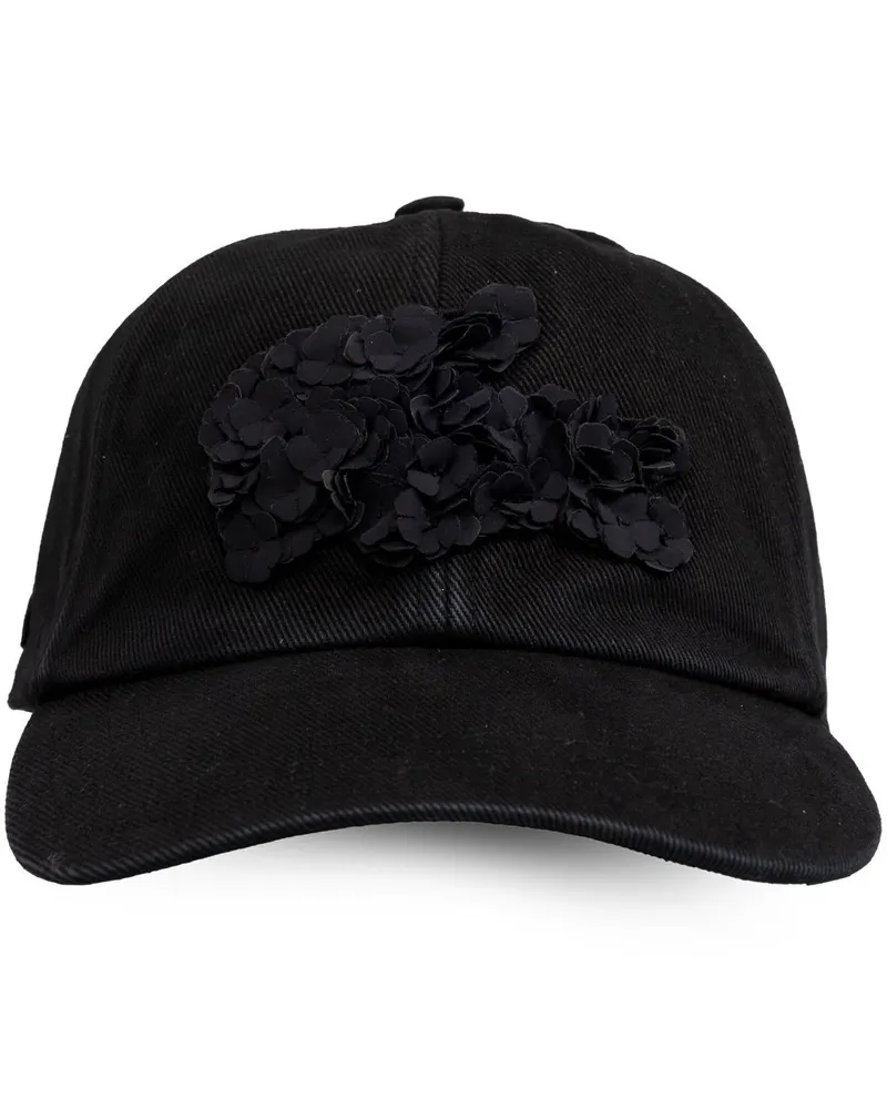 Lacoste x Lemarié Baseballkappe mit Blumenapplikation - Schwarz Schwarz
