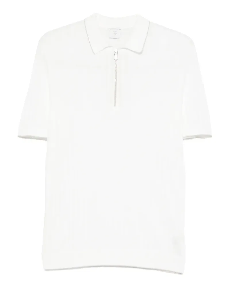 Eleventy Poloshirt mit Reißverschluss - Weiß Weiß