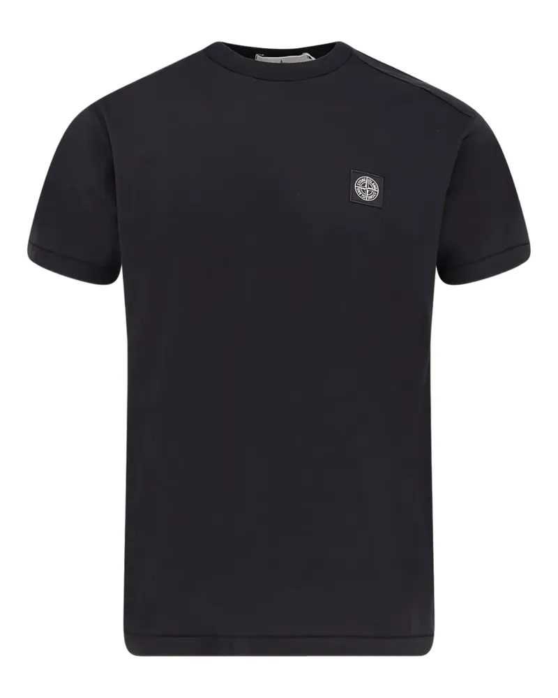 Stone Island logo-patch short-sleeved T-shirt - Schwarz Schwarz