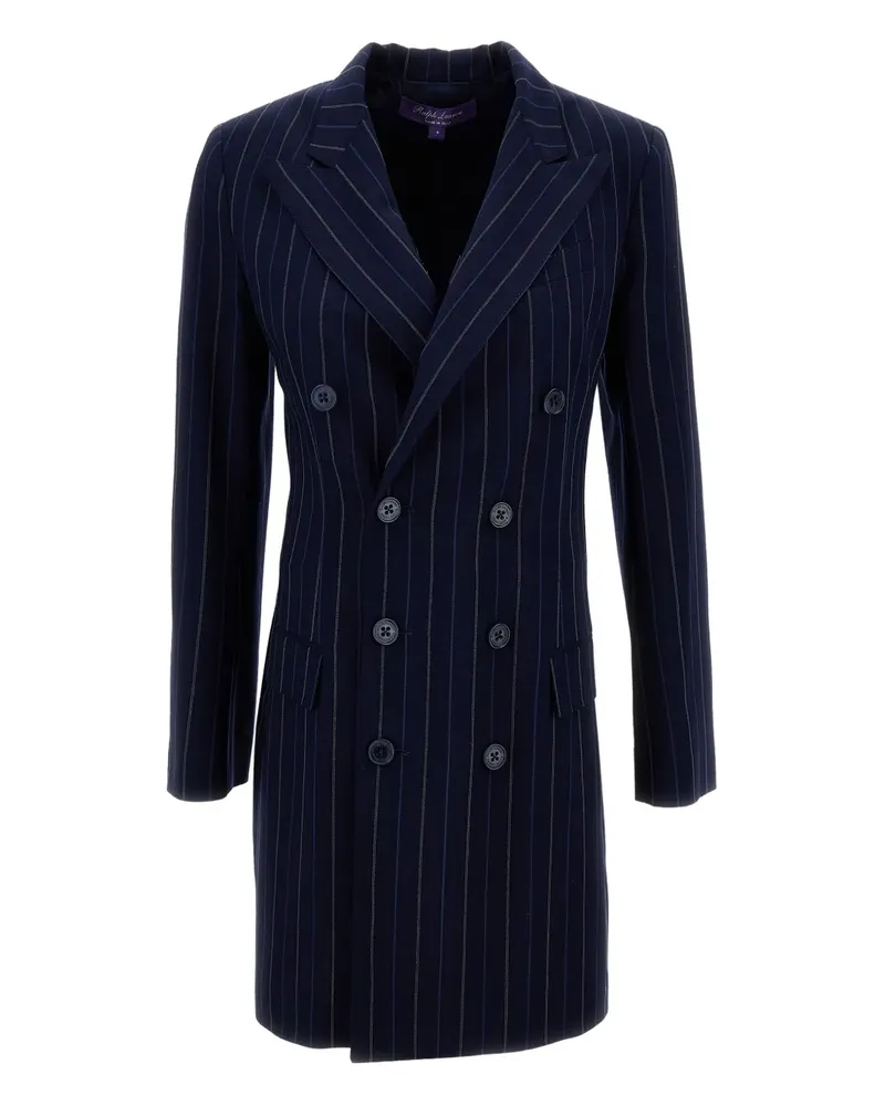 Ralph Lauren Doppelreihiges Camden Minikleid mit Nadelstreifen - Blau Blau