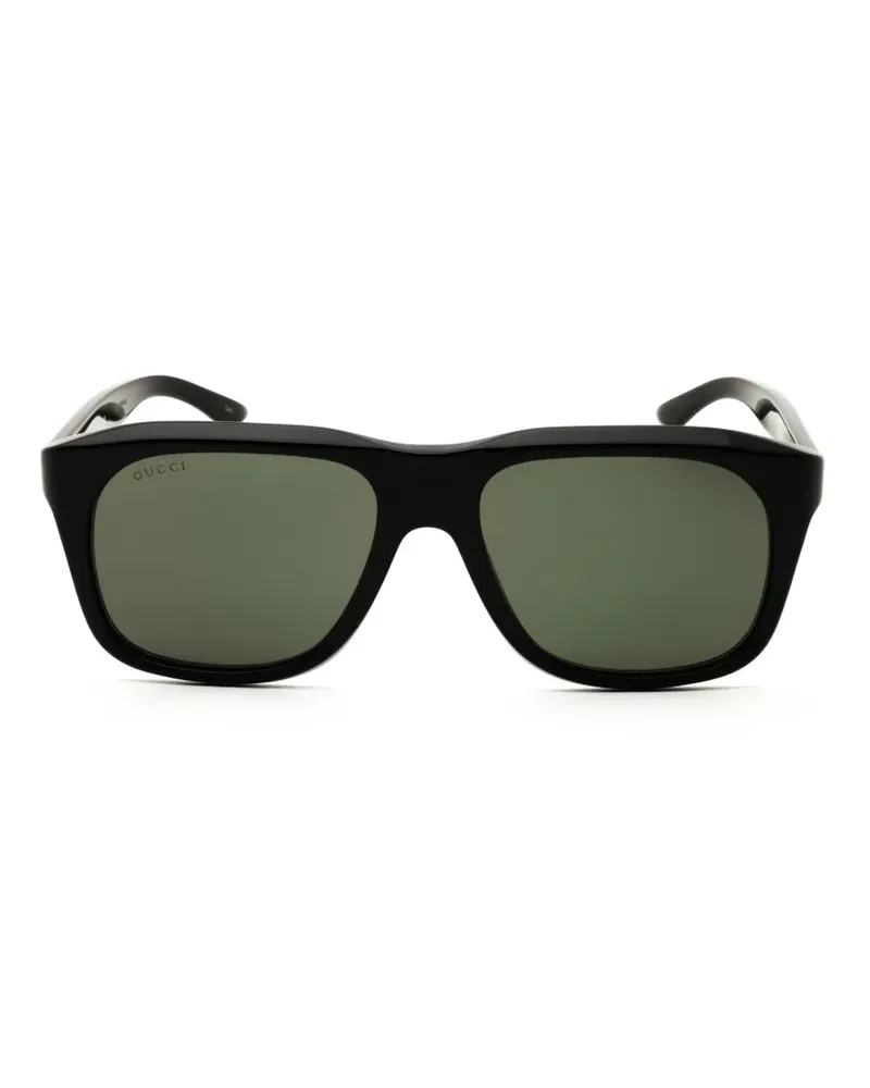 Gucci Sonnenbrille mit eckigem Gestell - Schwarz Schwarz