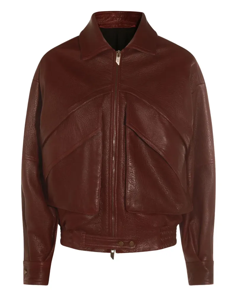 Salvatore Santoro zip-front leather jacket - Rot Rot