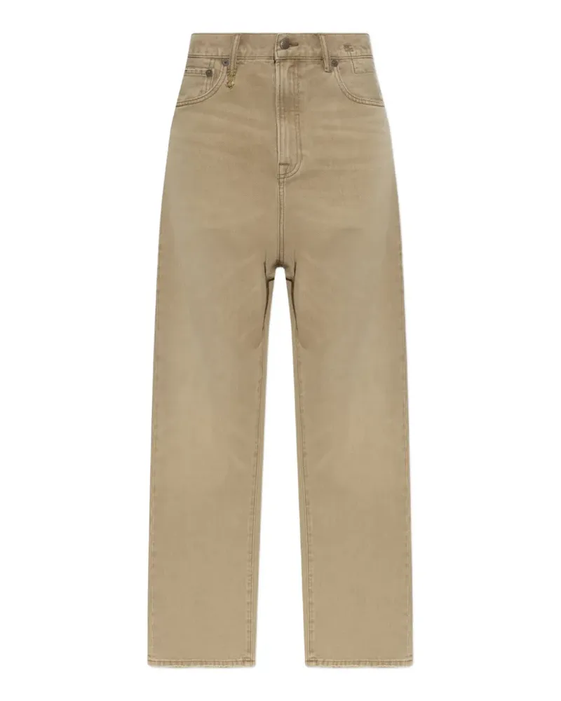 R13 logo-patch straight-leg jeans - Nude Nude