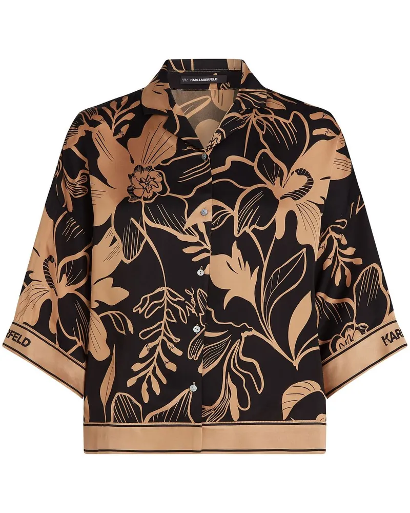 Karl Lagerfeld Hemd mit Print - Schwarz Schwarz