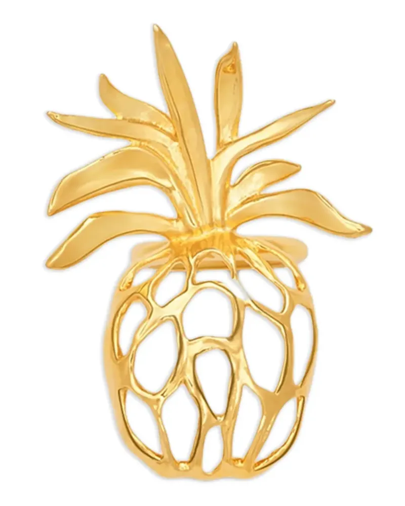 Oscar de la Renta openwork pineapple ring - Gold Gold