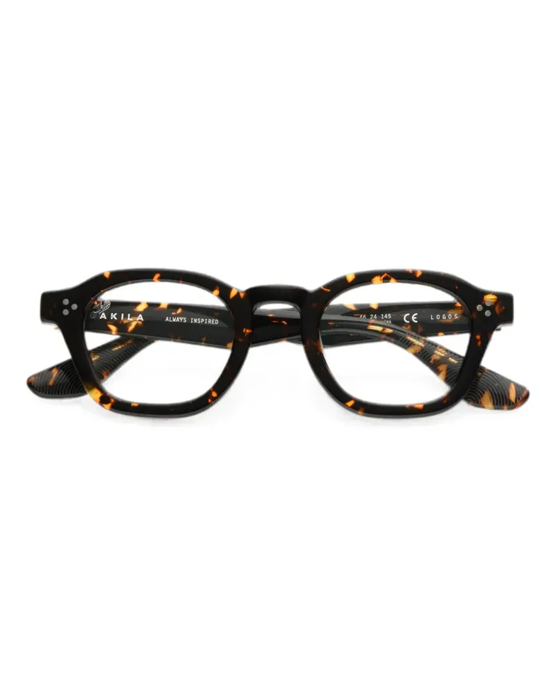 AKILA Logos Brille mit geometrischem Gestell - Schwarz Schwarz