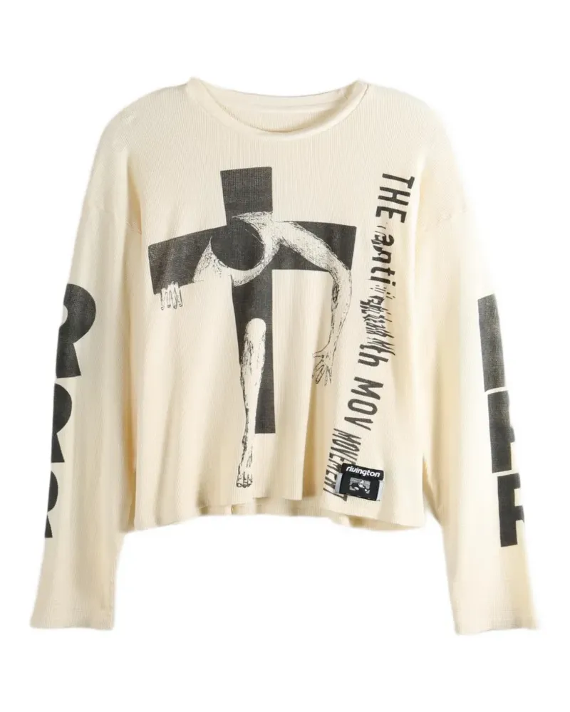 RRR123 graphic-print long-sleeve T-shirt - Weiß Weiß