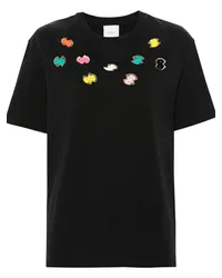 Patou T-Shirt mit Stickerei Schwarz