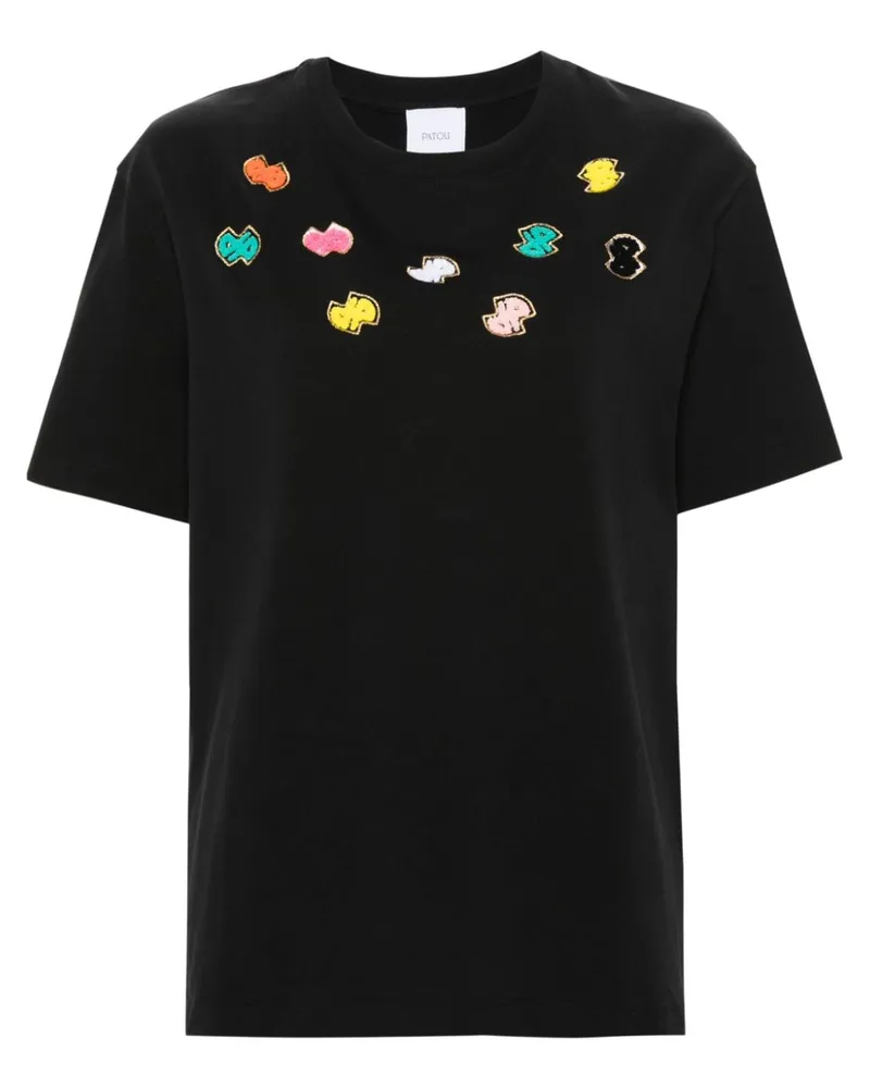 Patou T-Shirt mit Stickerei - Schwarz Schwarz