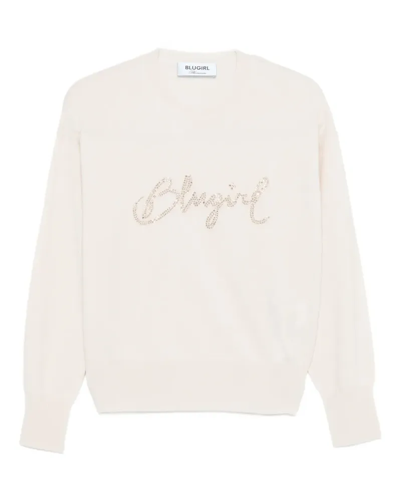 Blumarine Sweatshirt mit Logo-Verzierung - Nude Nude
