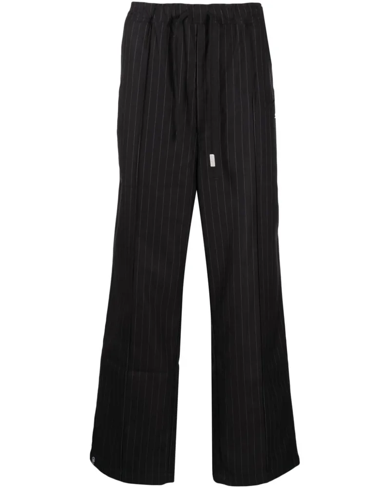 Izzue Gerade Hose mit Nadelstreifen - Schwarz Schwarz