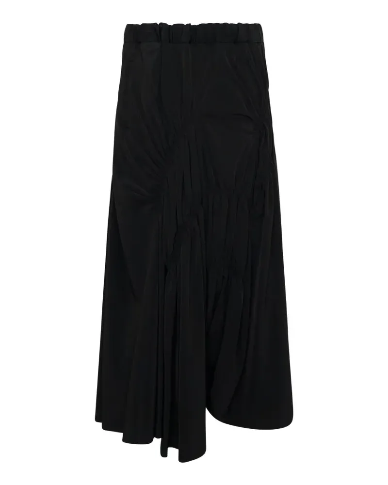 Yohji Yamamoto gather-pleated wide-leg trousers - Schwarz Schwarz